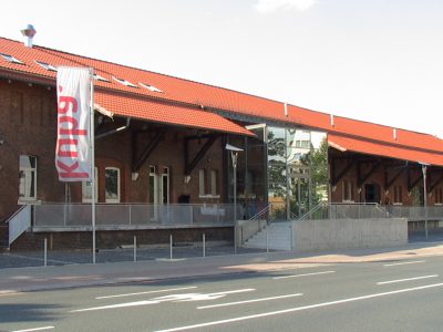 Foto vom Eingang des Kulturbahnhofs Vegesack